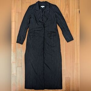 Sweet Baby Jamie Black Pinstripe Long Coat Size XL Jamie Mizrahi